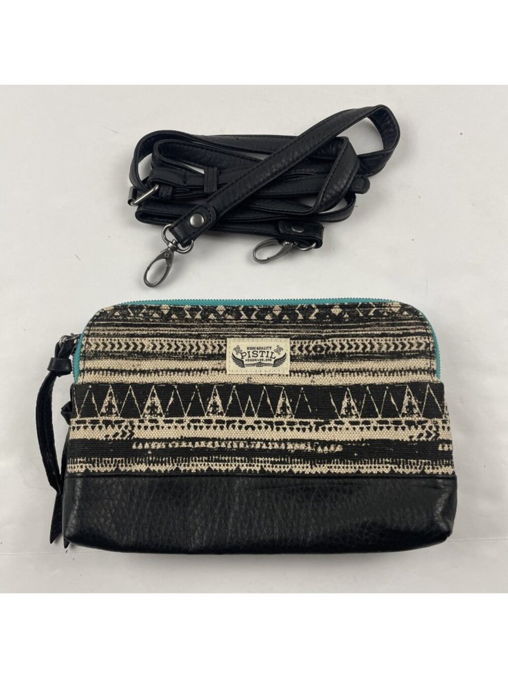 Pistil Crossbody Purse Clutch Geometric Canvas Faux Leather Base Bohemian